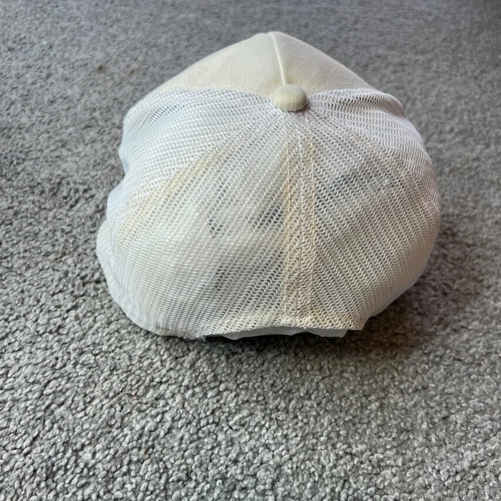 vtg Top Gun trucker hat mens Cream Mesh Adjustable cap snapback 90s 80s - Picture 4 of 9